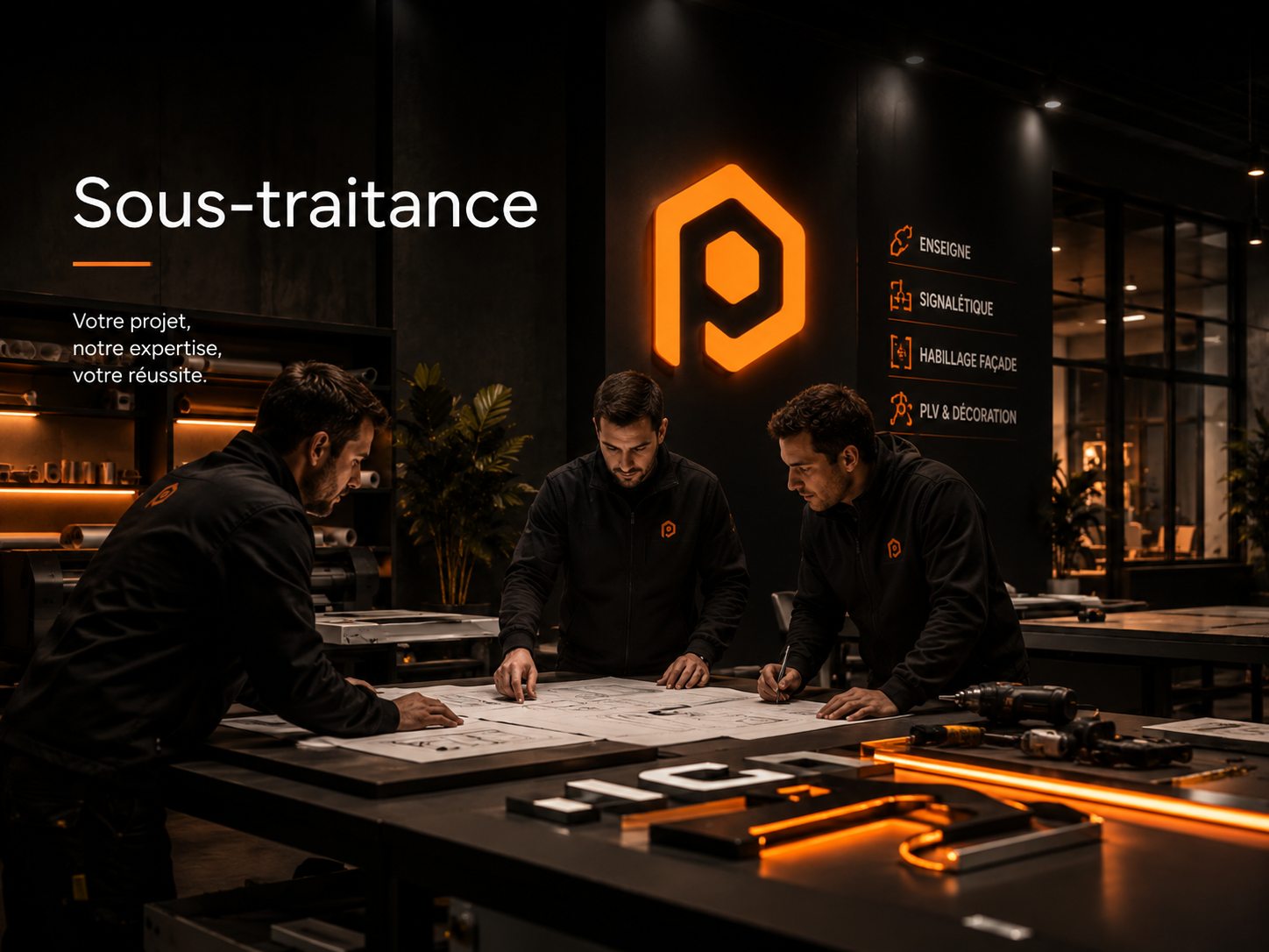Pose d’enseigne en sous-traitance